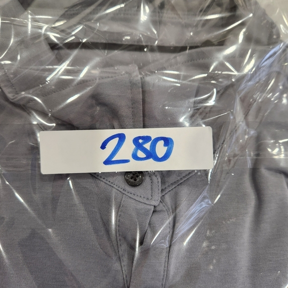 Cuts Curve Hem Polo Shirt Short Sleeve Super Soft Cotton Gray Mens Size XXL - Picture 9 of 9